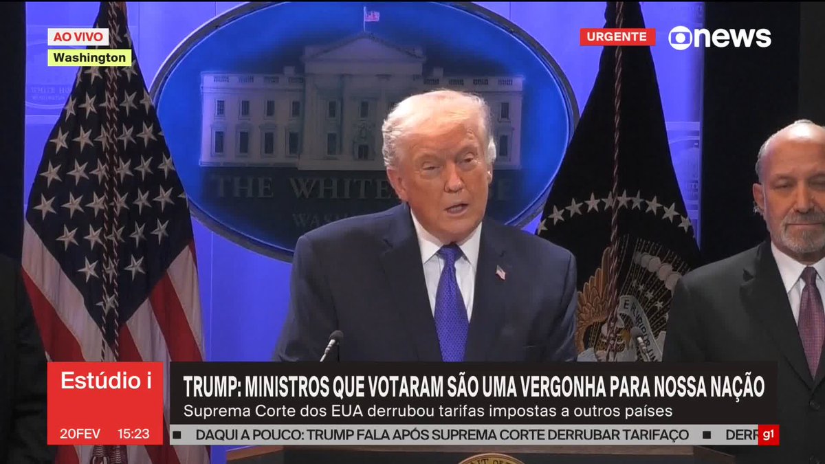 Donald Trump entrou em surto ao saber da decisão da Suprema Corte dos EUA, que proíbe as tarifas. Ele xingou os ministros de idiotas e de imbecis e lembrou muito um amiguinho brasileiro, que está preso.