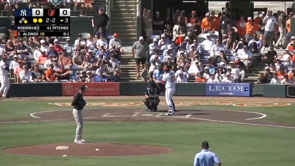 Pete Alonso smokes a ball into the gap by Yankees prospect Kenedy Corona snags it