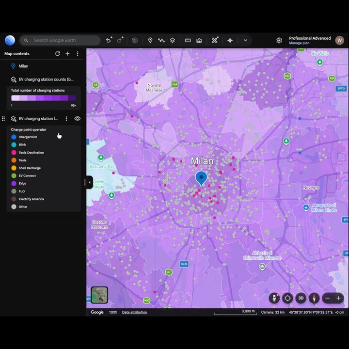 A massive influx of tourists requires EV infrastructure that can support surges ⚡️ Use new EV infrastructure data layers like charging station location, charging station counts by postal code, driveway counts, and more in Google Earth to identify the optimal locations to invest. In the US, go even further with EV charging station search interest and outbound, inbound, and intrabound monthly vehicle trips! #Energy #EVCharging #Sustainability
