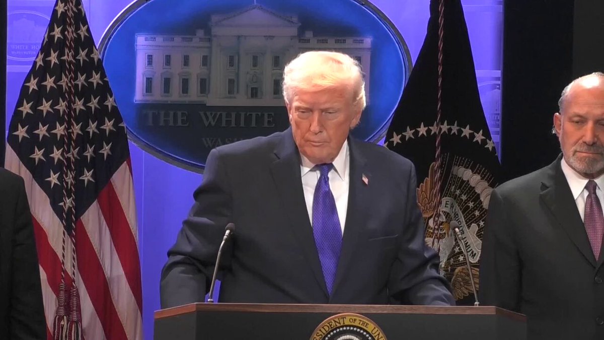 Trump: "We took care of farmers. The farmers got mistreated by foreign countries very badly. Last week I gave them $12 billion out of tariff money. Uhhh. We intend to-- out of tariff money. Just so you understand -- we have tariffs. We just have them in a different way."