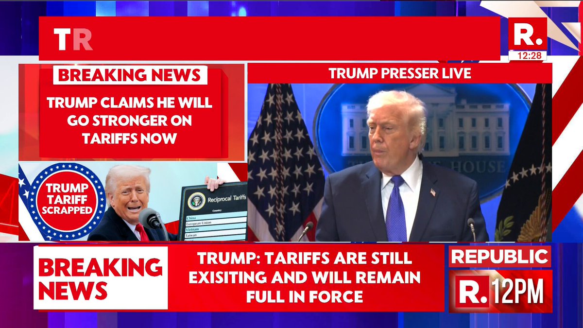 #BreakingNews | 'Nothing changes. They will be paying tariffs. We will not be paying tariffs. This is a reversal of what it used to be...Prime Minister is a great man. But he was much smarter than the people that he was against, in terms of the United States...We made a deal with India. It is a fair deal. We are not paying tariffs to them and they are paying tariffs. We did a little flip': Donald Trump on trade deal with India Tune in to watch the #Latest update: #RepublicWorld #RepublicTV #RepublicNews #IndiaNews #LiveNews #RepublicExclusive #RepublicWorldLive #ArnabGoswami #RepublicDigital #NationFirst