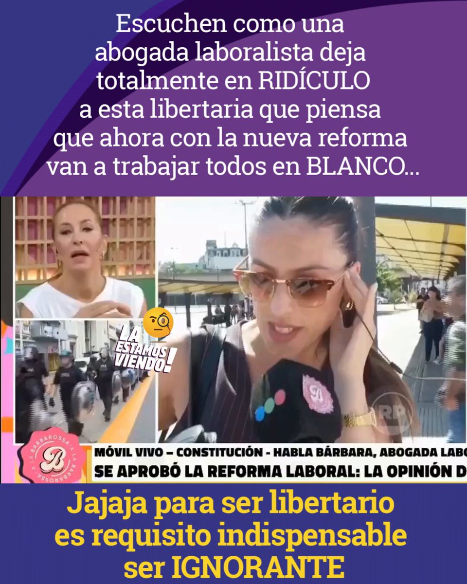 ¡Puede fallar! 🤦‍♀️ Abogada laboralista, le tuvo que explicar a la gorila de Analia Franchin que defendía la reforma laboral, lo que era un monotributo 🔥📺 Estos son los comunicadores de la televisión argenta ❌