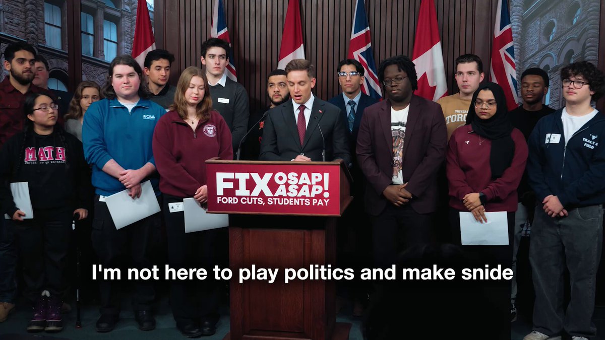 Today, I stood shoulder to shoulder with students from across Ontario to demand the repeal of Ford’s OSAP cuts. This is about more than policy - it’s about whether young people can afford to build a future in this province. We won’t let this government price a generation out of their dreams. Doug Ford must fix #OSAP ASAP. #onpoli #onpse