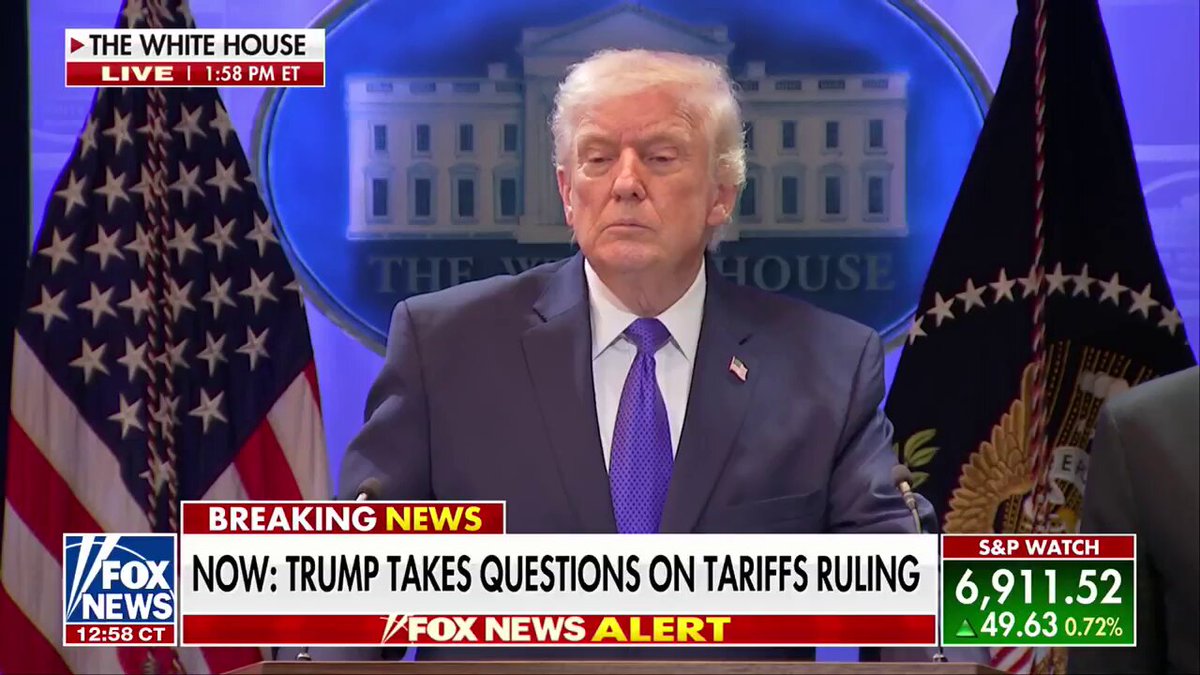 REPORTER: “The Supreme Court justices who ruled against the policy striking it down, are they still invited to your State of the Union next week and will you speak with them?” PRESIDENT TRUMP: “They are invited, barely, barely. Three are happily invited." "Honestly, I couldn't care less if they come."