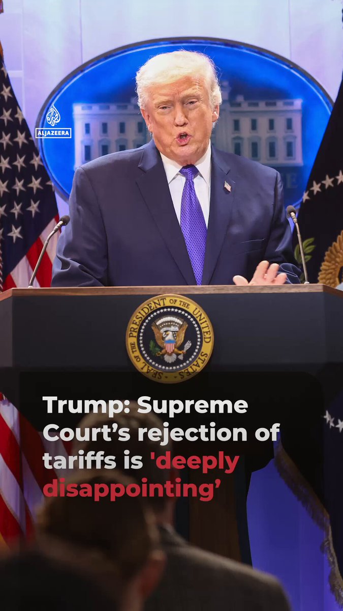 US President Trump called several Supreme Court justices a “disgrace” after they struck down tariffs he issued last year. In a 6-3 decision, the court said Trump did not have the authority to enact the tariffs by relying on a law ⁠meant for use in national emergencies.