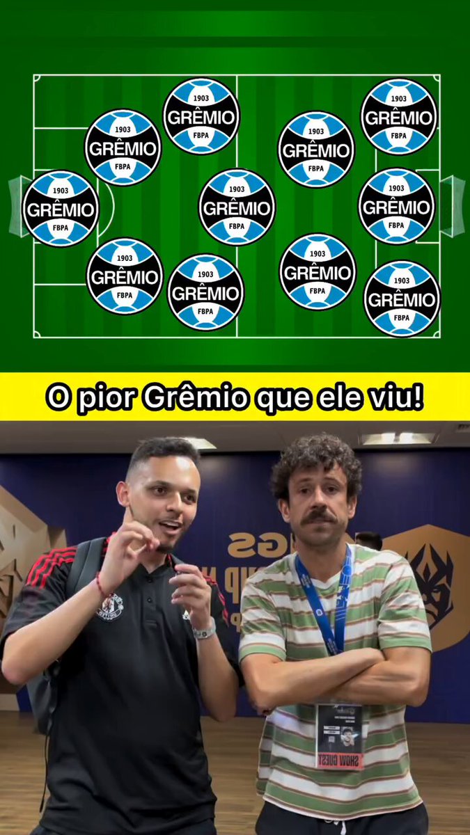 A seleção piores do Grêmio que o Duda Garbi viu jogar. Achei que ele foi injusto em algumas várias posições, tem gente bem pior, vou montar minha lista e colocar nos comentários.