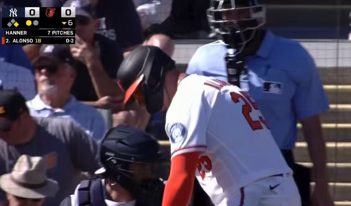 Pete Alonso decided he wanted a 3rd at bat today and he did not disappoint This ball was clobbered for his first 💣 in an Orioles uniform
