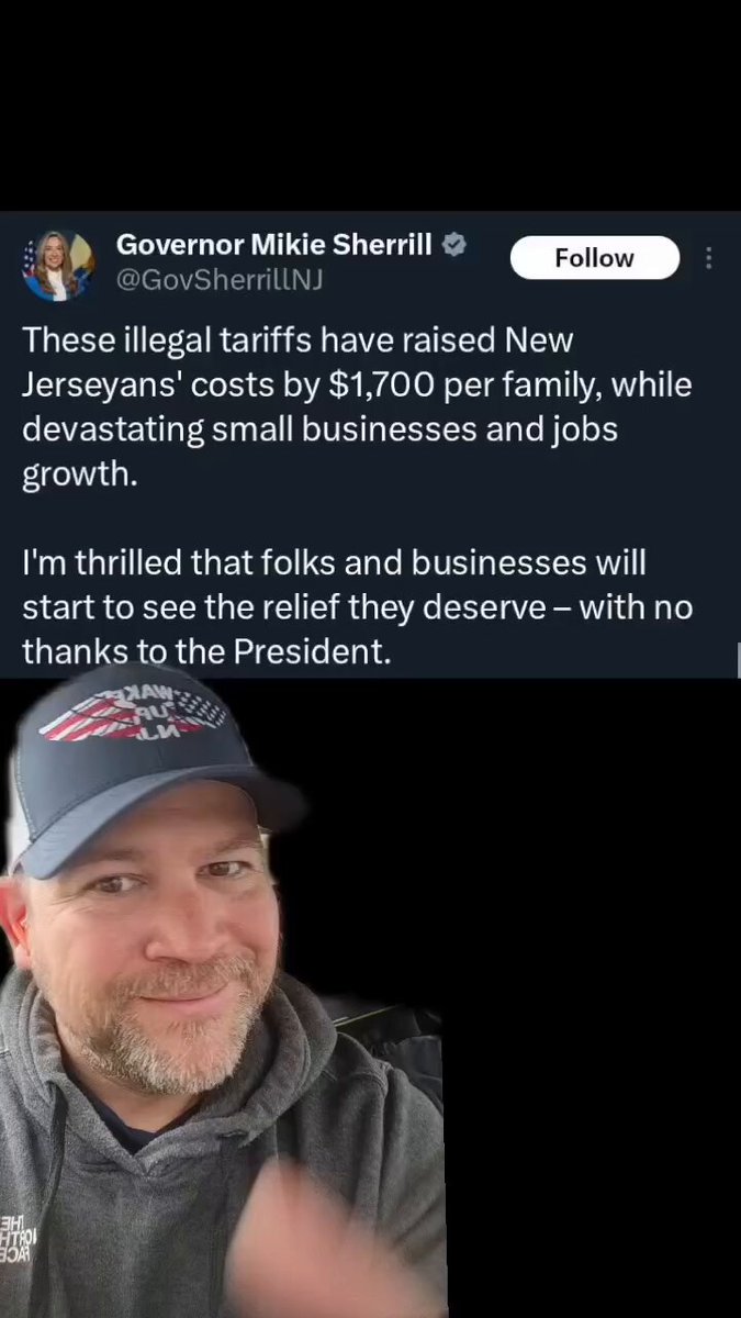 Mikie Sherill is at it again with her Trump bashing and blaming Saying Tariffs cost folks $1,700 per family, devastating small business and job growth Here to tell you why that's utter bullshit Illegals cost your family's here over $2,100 dollars, Democrats caused 1/3 of small businesses to close, one of the worst in unemployment, income tax, 4th worst place to start a business in, worst corporate tax rate Its literally the Democrats fault and they are trying to shift the blame, Wake Up, it's the same thing they do year after year Call them out on this every single time they try to deflect from their failures New Jersey