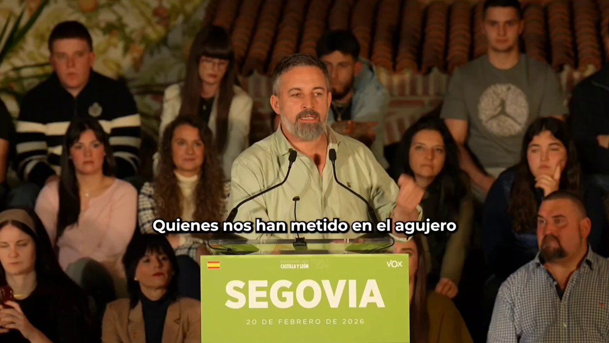 "Quienes nos han metido en el agujero no nos van a sacar del agujero; para eso estamos todos nosotros, para cambiar las cosas. Ellos lo que deberían hacer es penitencia, pedir perdón y dejar paso". ¡BRAVO, Santiago Abascal 🇪🇸! 👏👏👏👏👏