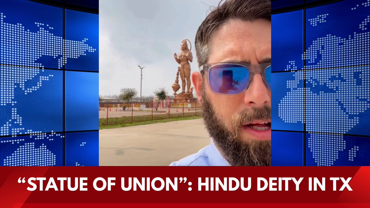 🚨 In Sugar Land, TX, a statue has been erected of the Hindu deity Hanuman, a half-human, half-monkey. The statue, the third largest in the U.S., supposedly represents "transcendence." Texas is being taken over by Muslims and Hindus right before our eyes.
