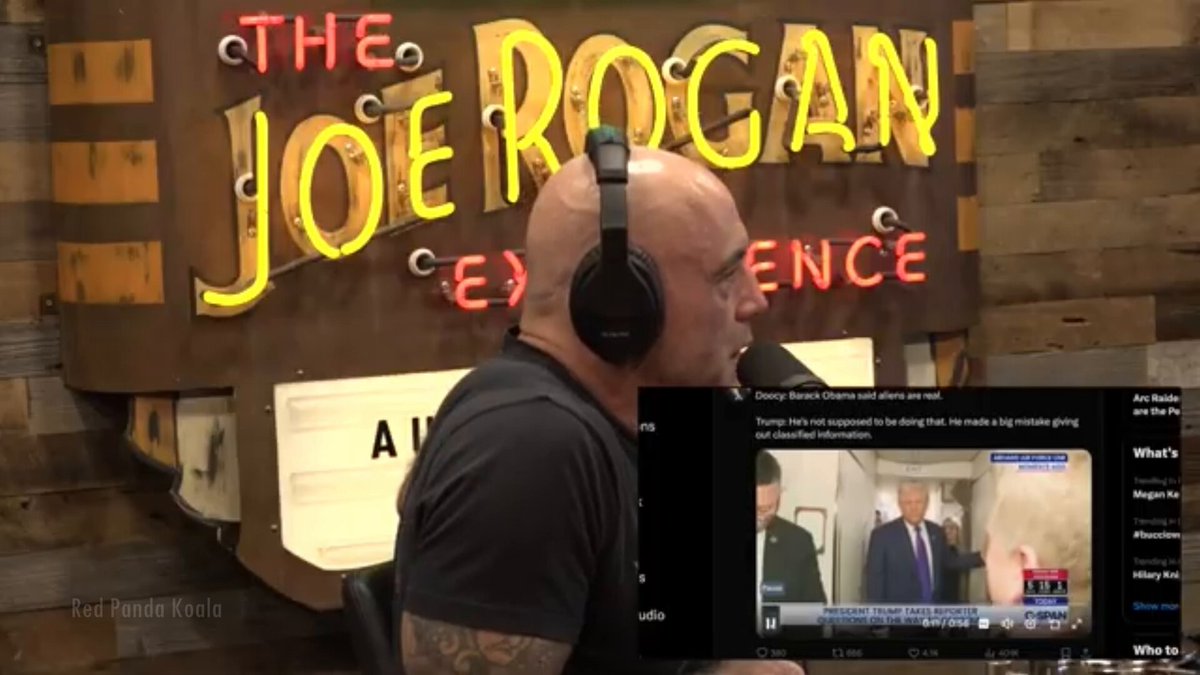 🚨 Joe Rogan on Trump's alien statements "That means there's real data that aliens are real. That's the only thing you could draw as a conclusion from that statement."