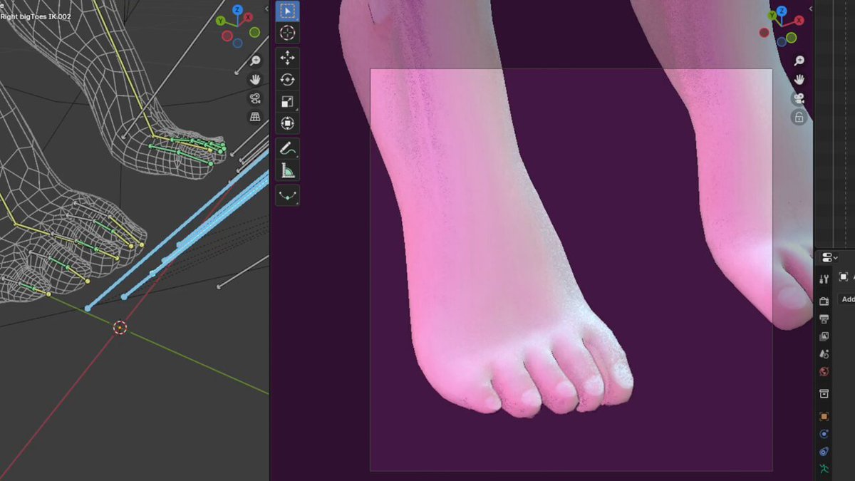 So... I ended up learning how to rig toes by myself, because why not?! 🦶 It turned out surprisingly good for a first time