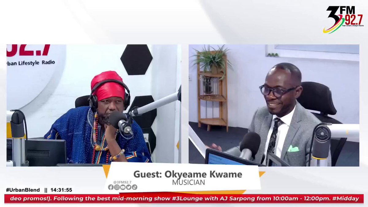 My wife threatened me saying, "if you're going to be a lawyer, then we have to end this. i don't want to marry a lawyer, i want to marry a musician"- Okyeame Kwame Watch full video here... #3fm927 #urbanblend