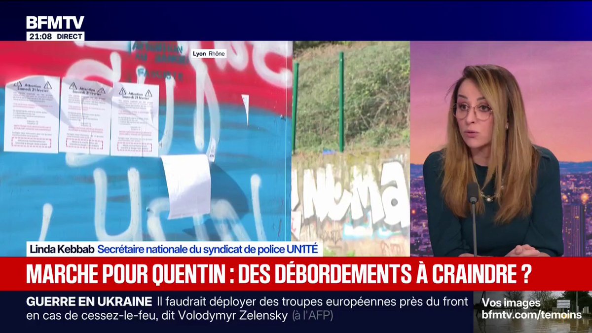 "Tous les moyens sont mis en œuvre pour que demain ça se passe bien", affirme Linda Kebbab du syndicat Unité police à propos de la marche en hommage à Quentin Deranque