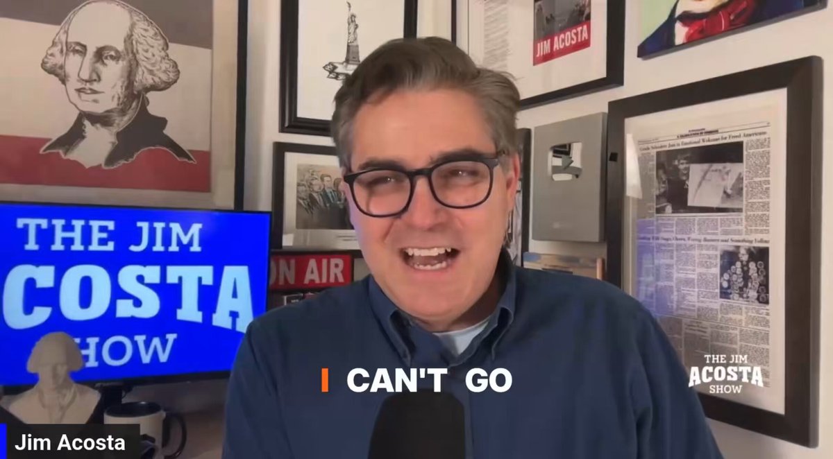 “Insane dictator sh*t!” Jim Acosta rips into Trump for over two minutes for the banner of himself he hung on the Department of Justice.