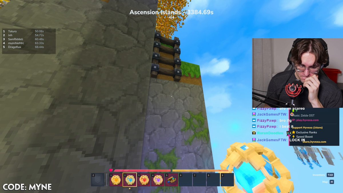 This was the last jump of the hardest hytale parkour level that I had spent an hour attempting and was sent back to the checkpoint not 5 minutes before due to a bug. I don't think I've ever been this emotional beating something in a video game before.