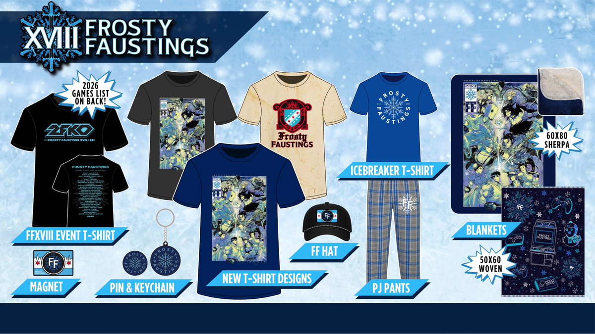 📢LAST CALL FOR MERCH! Store closes Sunday 2/22 Final run of the amazing FGC comic style art by D.SLOOGS ⚡️KawaiiKon on a shirt or 60"x80" blanket. This will not be printed again. Also check out: - Official Spirit Jersey YETI design comfy crewneck with puff ink - all embroidered teal/blue on black zip hoodie with custom art under the hood - the "champagne of pain" tshirt and shot glass set - 2 matching outfits, the pullover/jogger or the flannel pj pant/tshirt combo - 2FKO parody shirt with entire games list on back - A slew of official Corkcicle cups with laser etched logos - check out the new custom hat/scarf sets, all hand made in Turkey with matching thread for that perfect winter look!