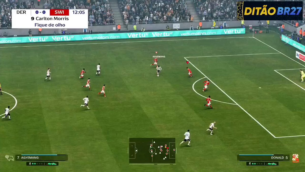 Eis que enfrento o Derby County e a promessa da base deles quase faz um golaço 🥶 É que esqueci de tirar o print, mas quando der, eu posto nos comentários os status e valor da revelação deles. #FC26