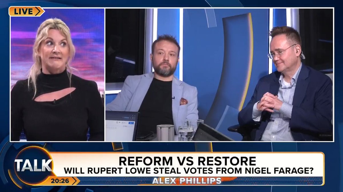 I haven't decided whether to back Restore or Reform, but I'm getting rather bored with Alex Phillips being sent out to try and discredit Rupert Lowe, by Centrist opinion channels.