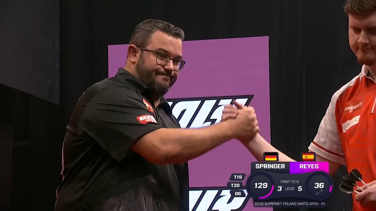 WHAT A RETURN! 👀 🎯 Six 180s 🤩 60% on doubles ✅ 6-3 victory What a way for Cristo Reyes to return to the European Tour! 📺 #ET1