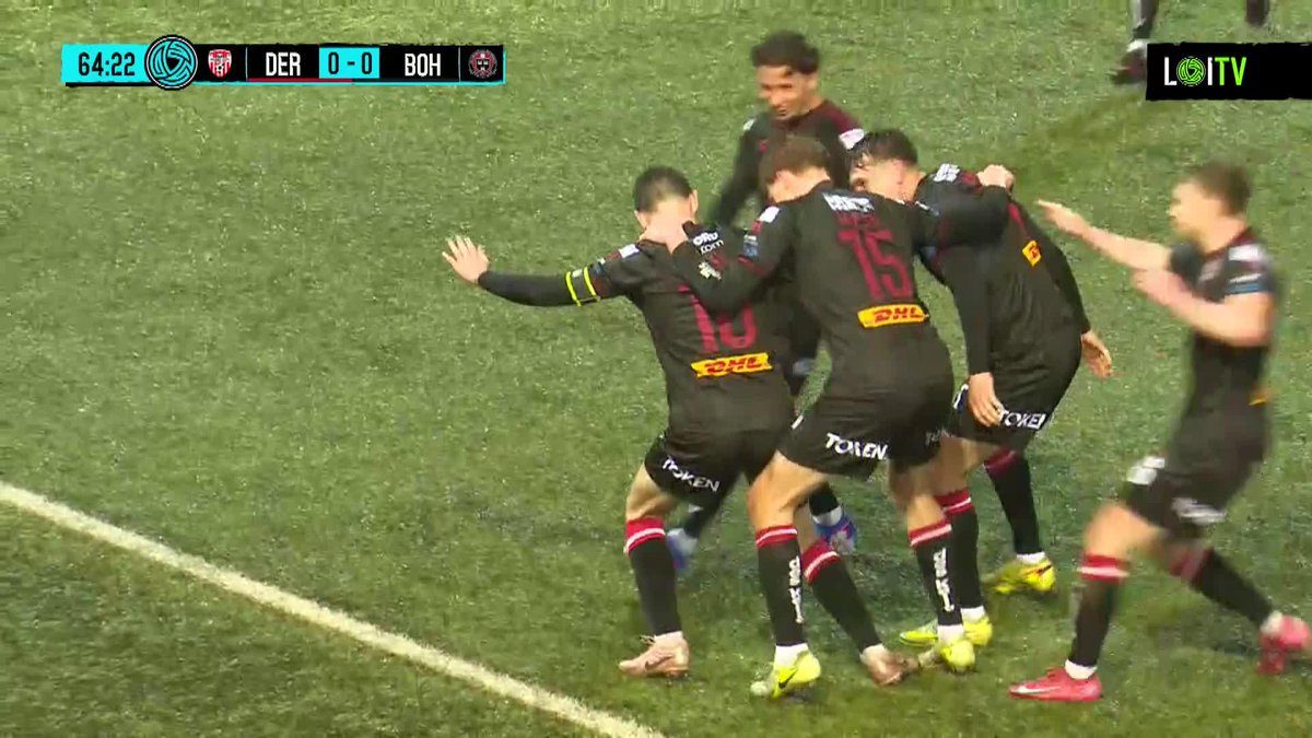 Dawson Devoy’s free-kick that has Bohs ahead on Foyleside