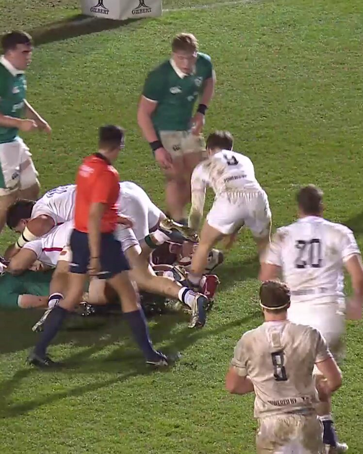 A powerful carry from Nick Lilley gets one back for England U20 Men 👊