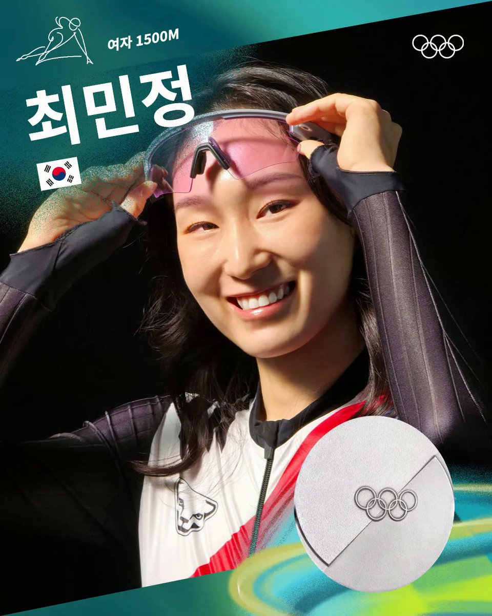 최민정 쇼트트랙 여자 1500m 은메달🥈 대한민국 최민정 선수가 쇼트트랙 여자 1,500m에서 은메달을 획득했습니다. 쇼트트랙 여자 1,500m 세 대회 연속 메달입니다. 축하합니다! #올림픽 #Milanocortina2026 #MedalAlert #Samsung #OpenAlwaysWins