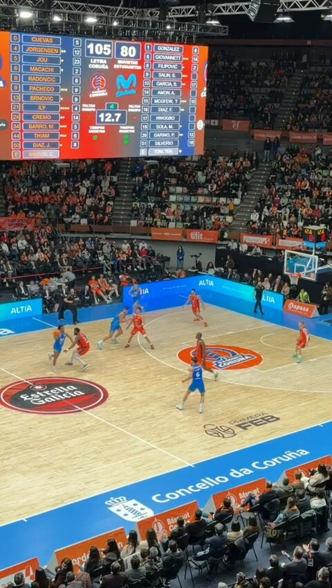Primera canasta del pívot Andrés Amón (2.13) Movistar Estudiantes , en el basket de elite 💪💪💪