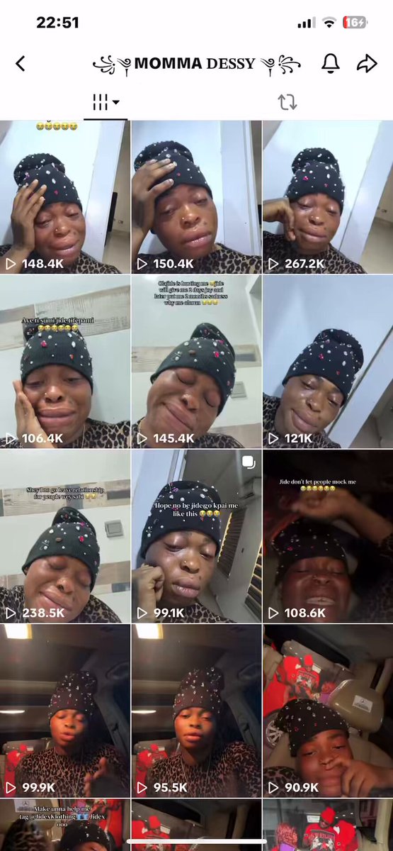 Shey this girl dey crase ni??? See the amount of video she has made crying under how many hours on top man??? Who fit help us catch this girl??