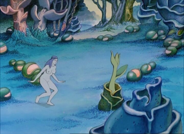 Directed by René Laloux and based on the novel by Jean-Pierre Andrevon, Gandahar (1987) is a French animated science fiction film set on a utopian planet where its inhabitants live in perfect harmony until a mechanical force begins turning them into stone. The warrior Sylvain is sent to investigate the origin of the attacks and discovers that behind the threat lies Metamorphis, a gigantic intelligence created by their own civilization. 🌱👽 With a surreal and organic aesthetic, the film blends fantasy, technology, mutations, and time travel, crafting an adult fable about scientific progress, self-destruction, and the fragility of utopias. 🤖
