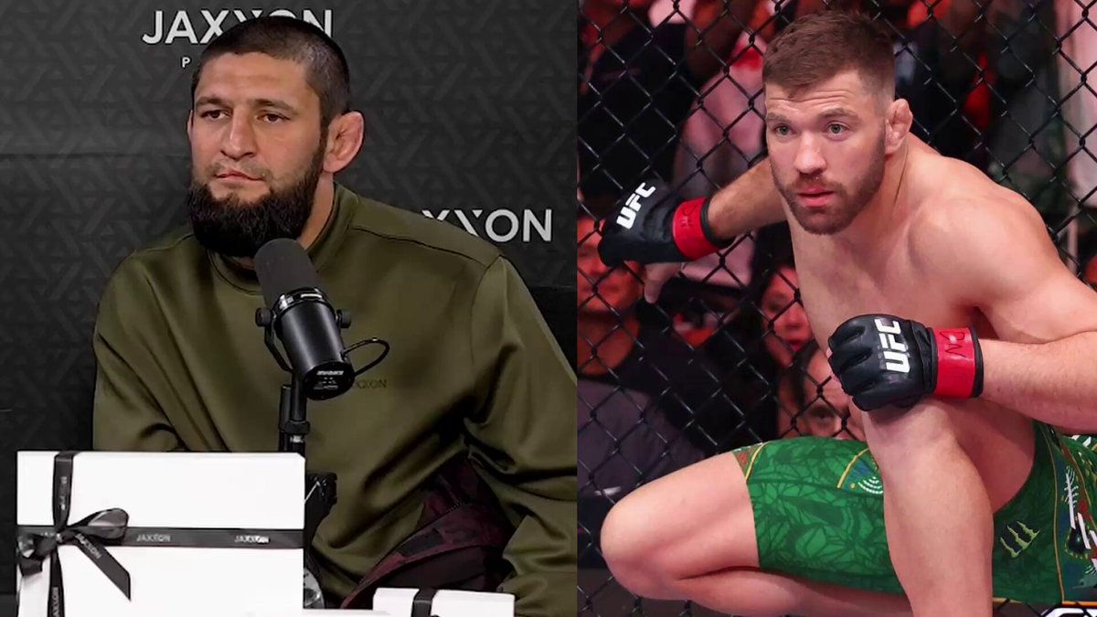 Khamzat Chimaev says if he fought Dricus du Plessis 100 times, he'd beat him all 100 times 😳 "The guy has a big heart, but stylistically for me he's the best matchup." (via JAXXON PODCAST)