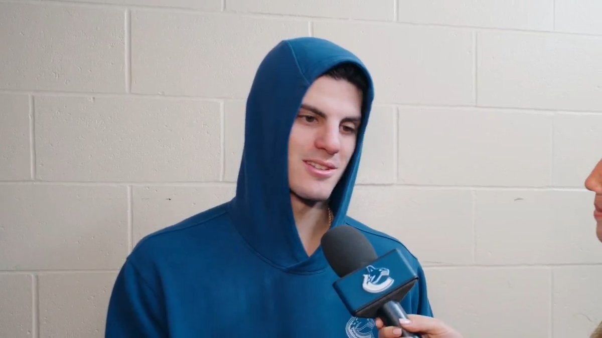 "It's nice to reset and refocus. Get away from hockey for a little bit. Get that itch again and excited to play." 🗣️ Zeev Buium speaks on practicing with a non-contact jersey and the overall energy of the team back from the break.