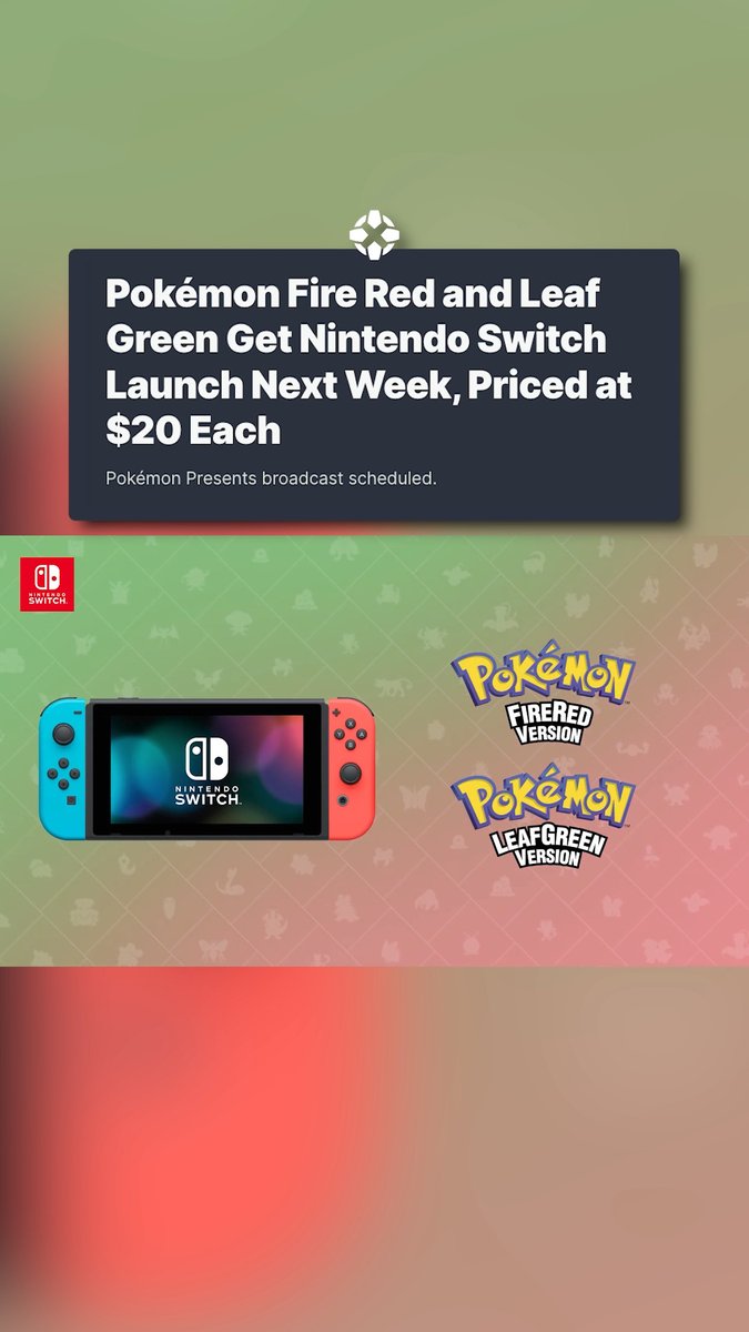 Pokémon Fire Red and Leaf Green versions, originally release on Gameboy Advance in 2004, are available on the Nintendo Switch eShop right now.