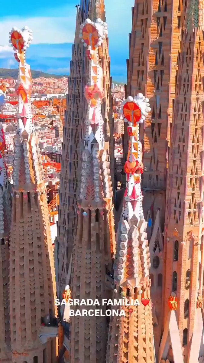 The final piece of the central tower of Barcelona’s Sagrada Familia has been laid, bringing the church to its full height 144 years after construction began. Designed by Catalan architect Antoni Gaudí, it blends Gothic Revival with Catalan Art Nouveau.