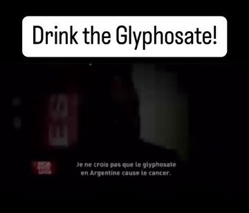Environmentalist claims you can drink a whole quart of glyphosate and “it won’t hurt you.” The interviewer calls his bluff and offers him a glass of glyphosate. The interview ends 22 seconds later.