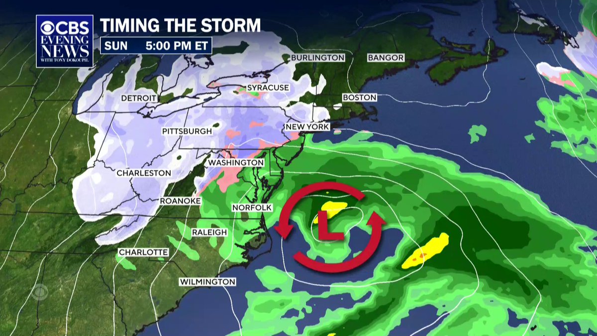 A possible bomb cyclone is taking aim at the East Coast, threatening another round of severe winter weather. Meteorologist @EricFisher is tracking the storm’s timing and overall size.