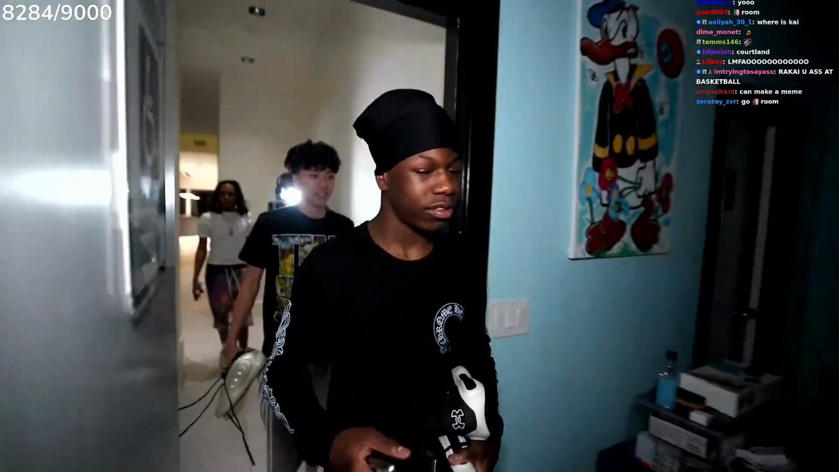 Rakai went looking for Chrisnxtdoor just to find him streaming in a small basement with a dwarf-sized door 😭