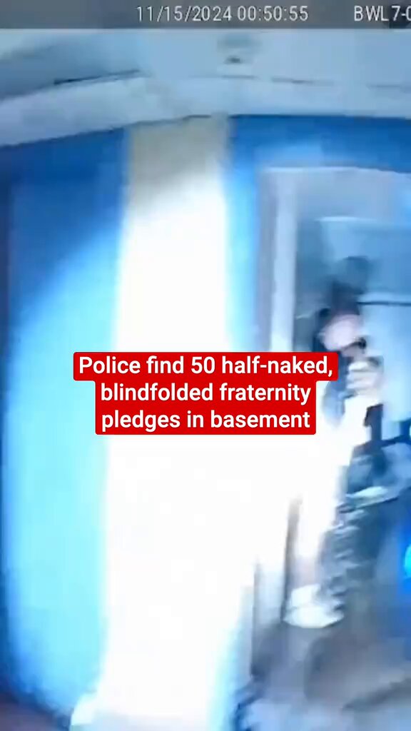 🚨WOW😳: This video shows the moment police officers walked in on 50 half-naked blindfolded fraternity pledges from the University of Iowa standing in a dirty basement during a hazing ritual? Thoughts?