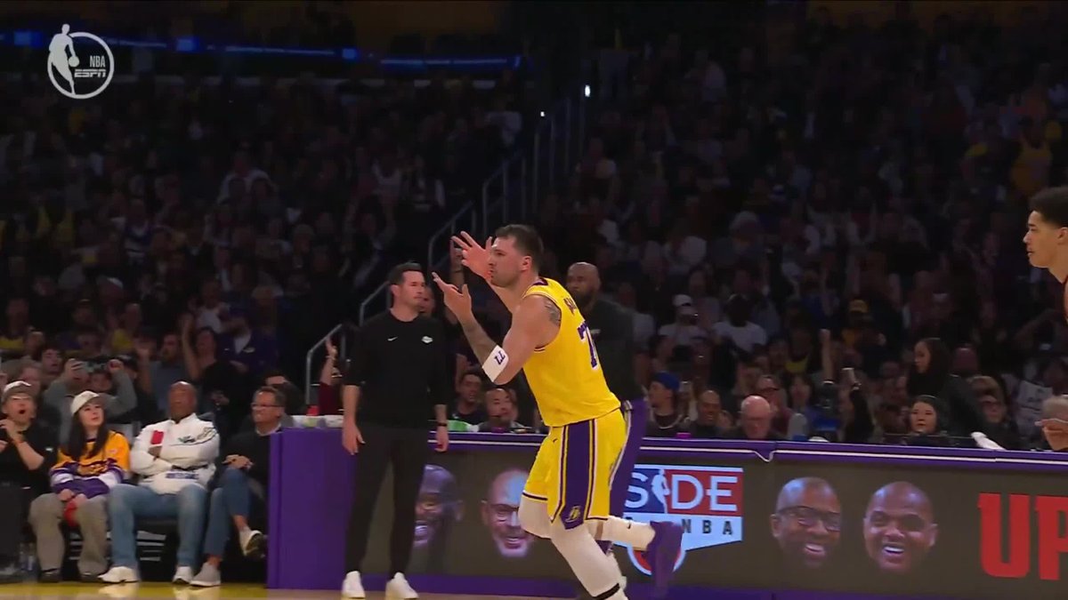 LOGO LUKA IS ON FIRE 🔥 4-5 from deep to start the game on ESPN!