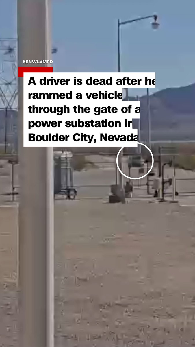A driver is dead after he rammed a vehicle through the gate of a power substation in Boulder City, Nevada, in what authorities are investigating as a terrorism-related event, according to the Las Vegas Metropolitan Police Department. Read more: