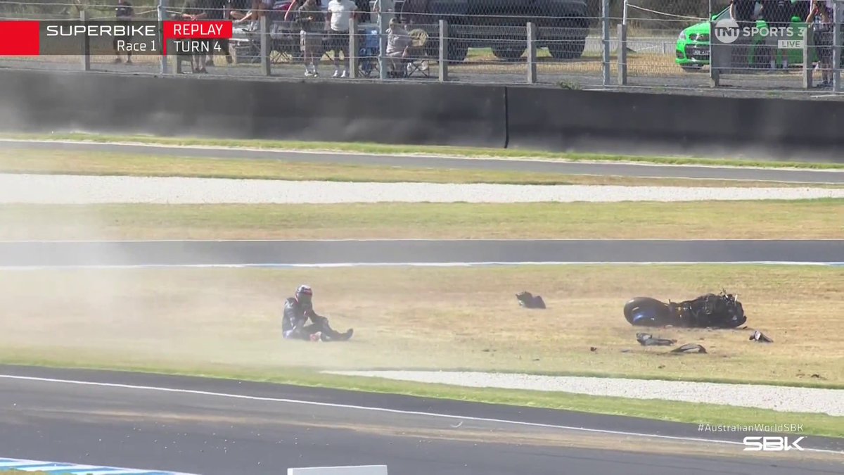 That bike is totalled 😱 Xavi Vierge is lucky to walk away from this... his bike however... not so much 💥 #WorldSBK | #AustralianWorldSBK | Live on TNT Sports and Discovery+