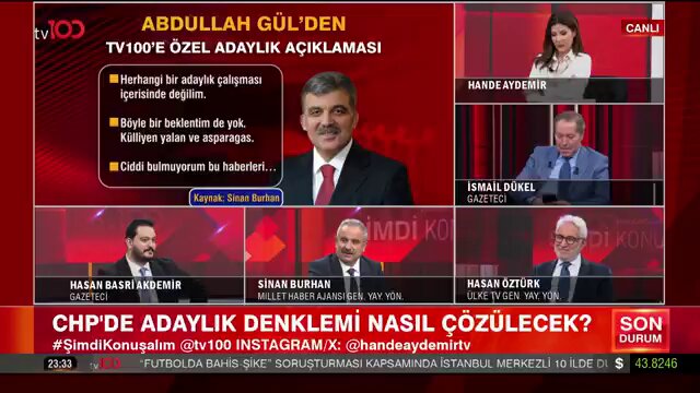 Abdullah Gül, Barış Yarkadaş'ın iddiasını yalanladı: "Ciddiye almadığımız için yalanlamadık. Ne CHP ile bir görüşmemiz var, ne de adaylık çalışmamız var."