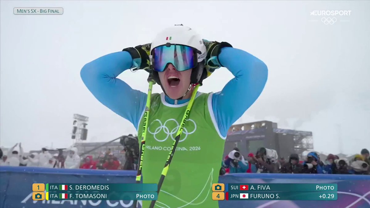 🇮🇹🔟🥇 ¡ITALIA PONE TODO PATAS ARRIBA en el skicross masculino de #MilanoCortina2026| Décimo oro para la 'azzurra' y doblete con la victoria de Dedomedis por delante de Tomasoni 🤯