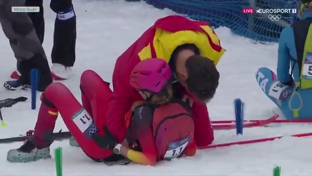 La desolación absoluta de Ana Alonso tras su error en la última transición, que puso en riesgo las opciones de medalla de España. #MilanoCortina2026