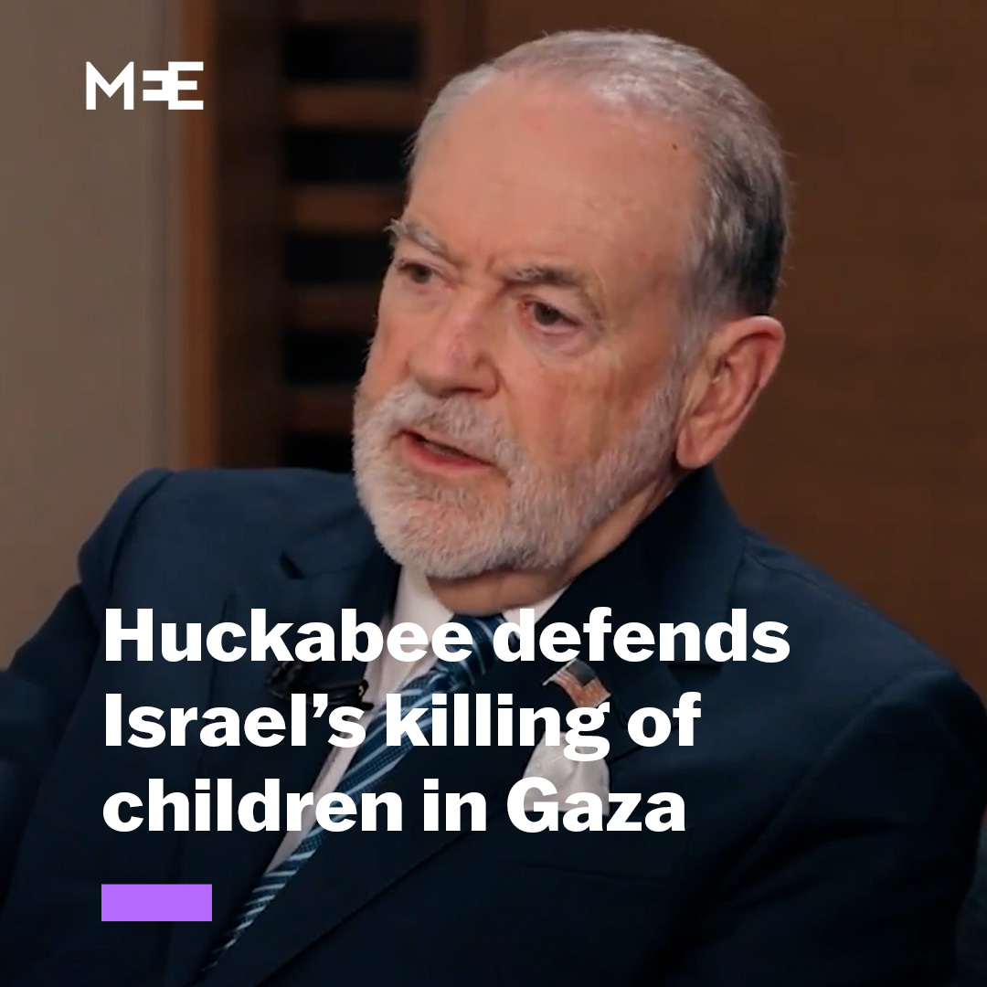 US Ambassador to Israel Mike Huckabee defended Israel's killing of 14-year-old children in Gaza during an interview with Tucker Carlson.