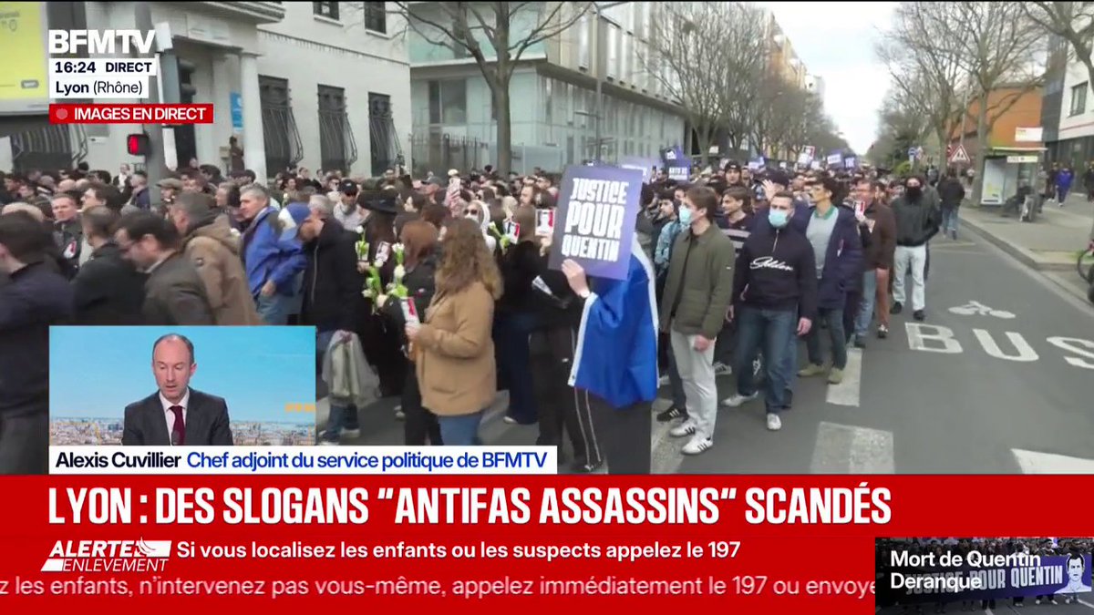Mort de Quentin Deranque : des slogans "antifas assassins" ont été scandés dans le cortège