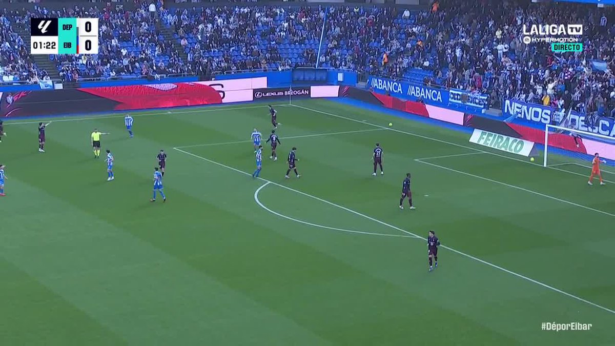 😳💙 Casi, casi… gol olímpico que habría hecho historia para el Depor #LALIGAHYPERMOTION