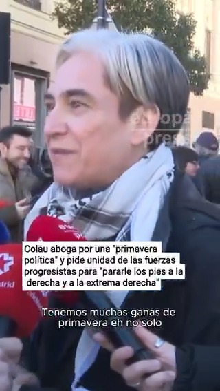 Ada Colau aboga por una "primavera política" y pide la unidad de las fuerzas progresistas para "parar los pies a la derecha y a la extrema derecha"