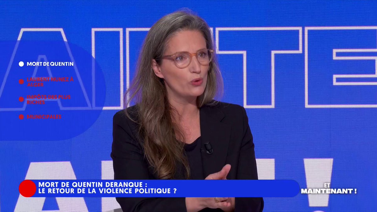 "Aujourd’hui en France 90% des meurtres idéologiques sont commis par l'extrême droite, les groupes néo-fascistes ont le vent dans le dos" Quitterie de Villepin #EtMaintenant
