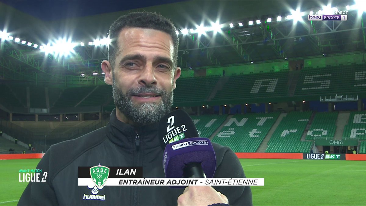 [📺LIVE] ⚽️ #Ligue2BKT 🎙️ Entraineur adjoint de l'AS Saint-Etienne, Ilan est au micro de Florian Genton dans cet avant match ! #ASSELAVAL
